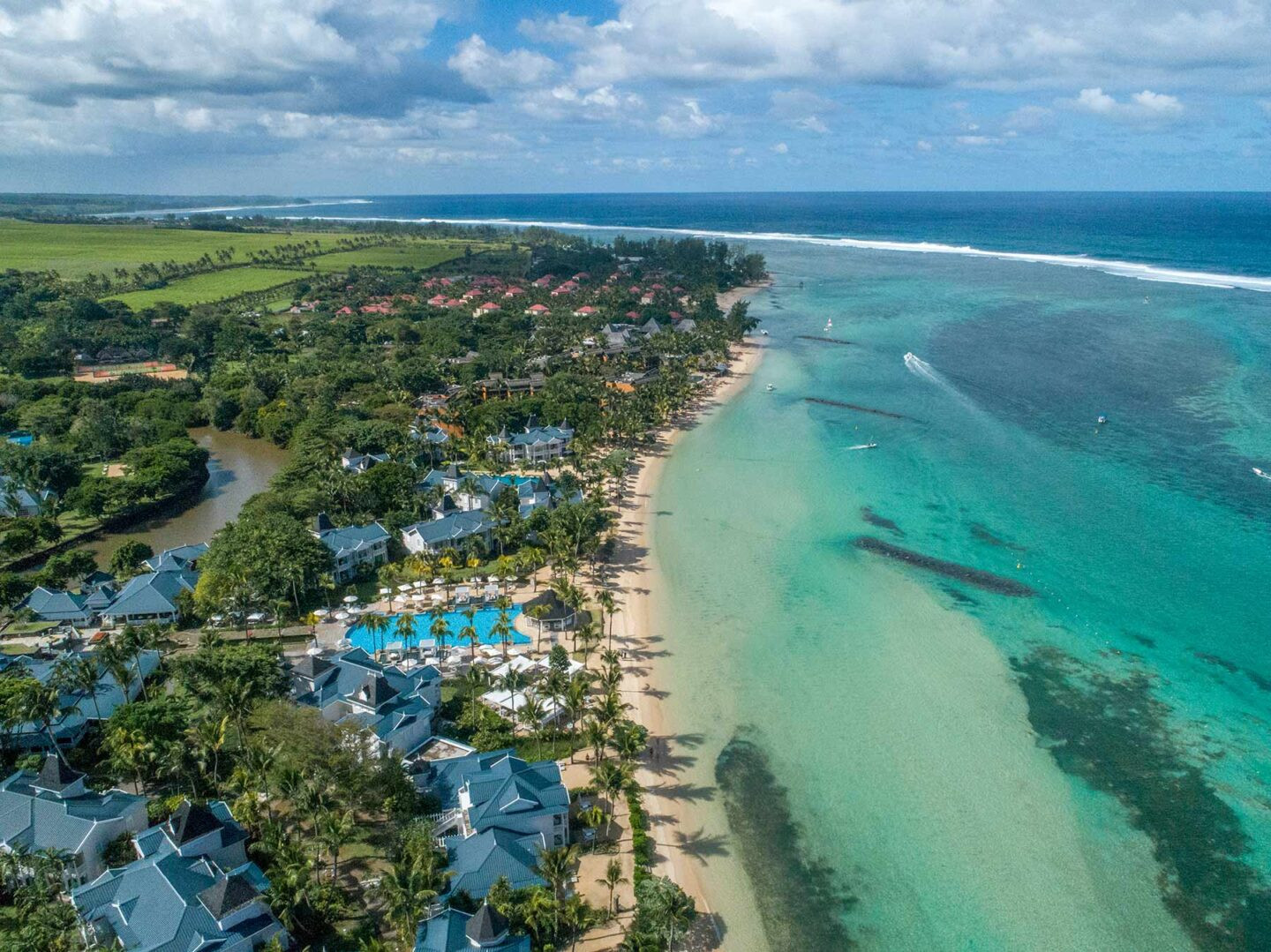 Aerial view over KiteGlobing and the C-Beach Club