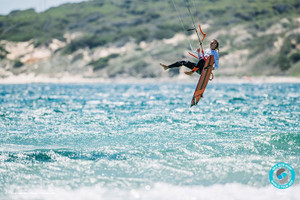 Nicola Abadjiev competing at the GKA Kite-Surf World Tour in Tarifa