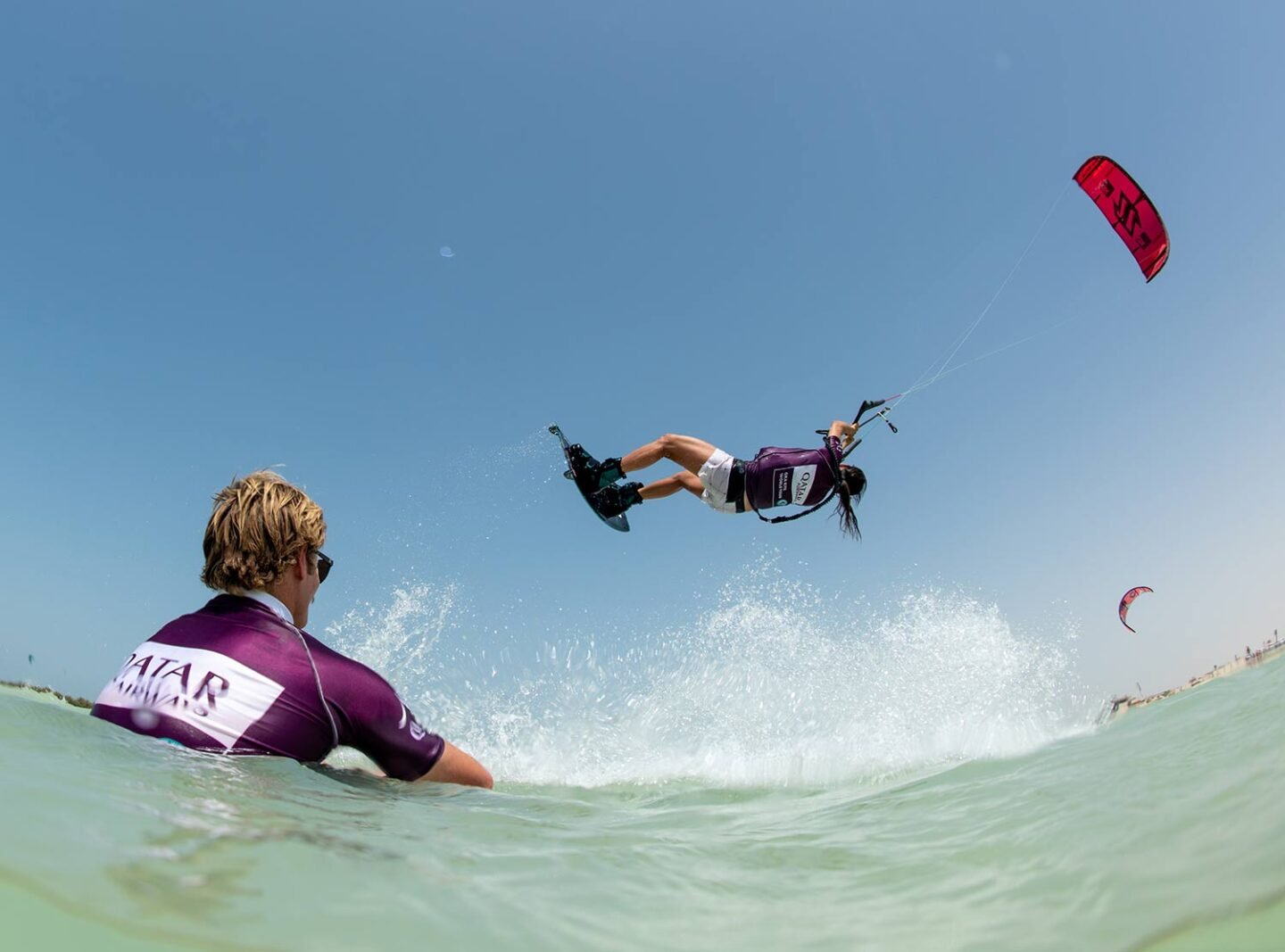 Competitors James Carew and Bruna Kajiya in Qatar