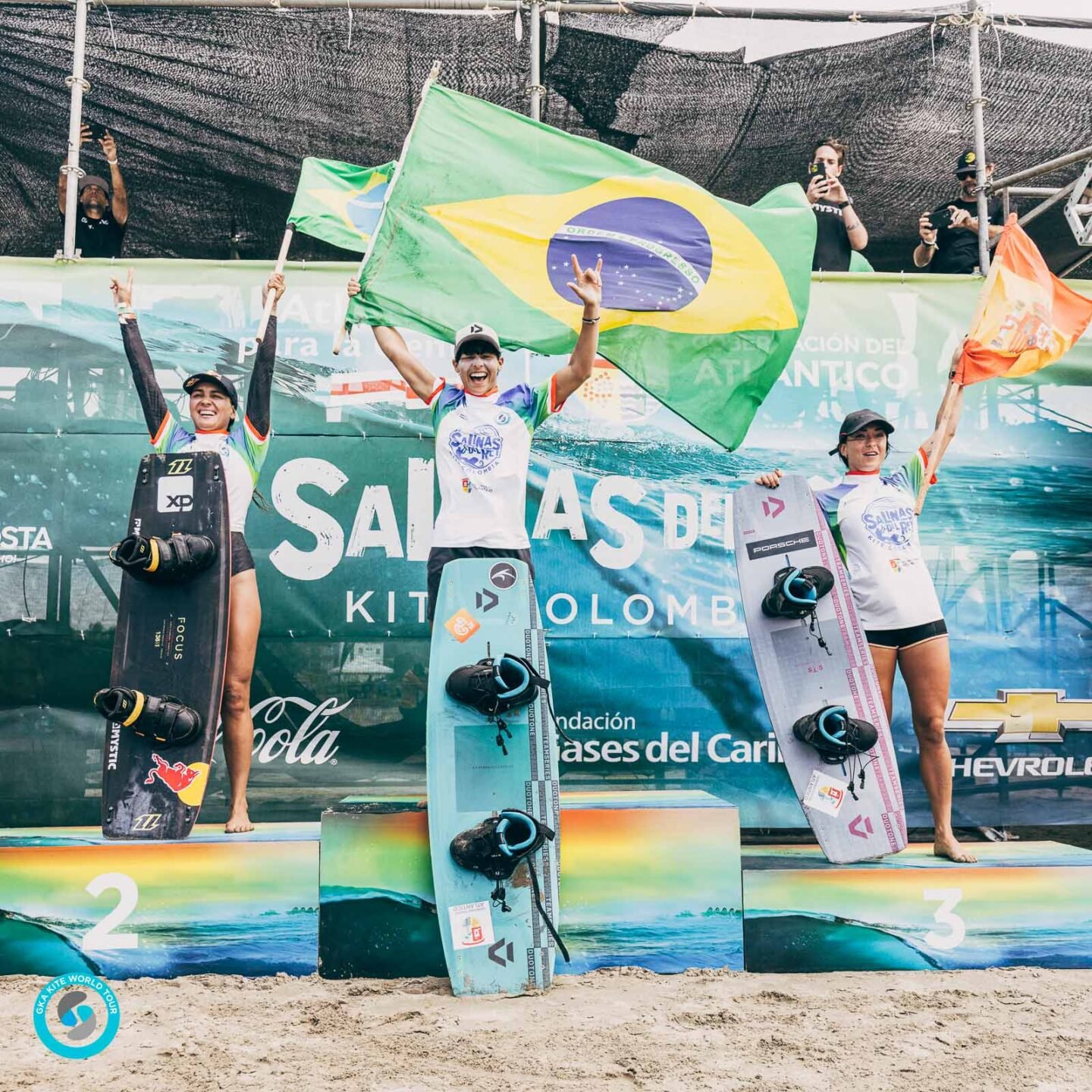 Women's final podium GKA Kite World Cup Colombia 2022